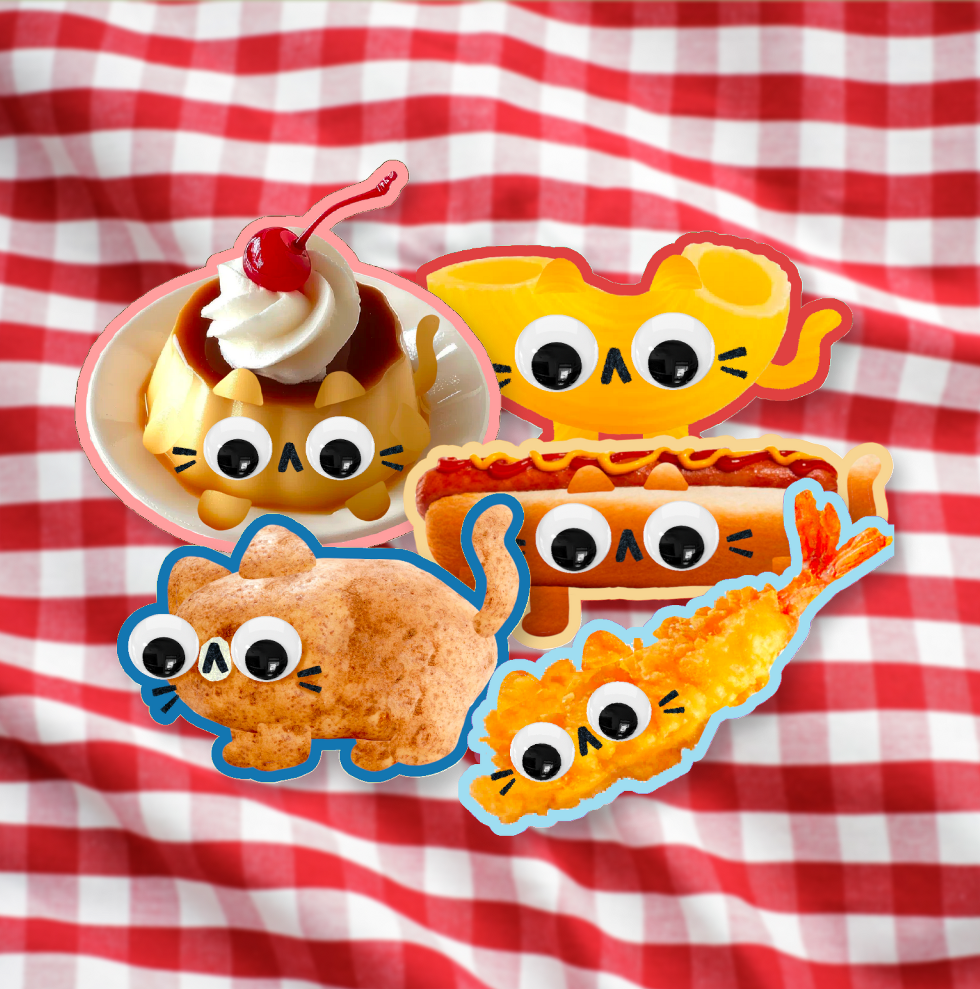 Snack Cat Sticker Pack [5 Stickers]