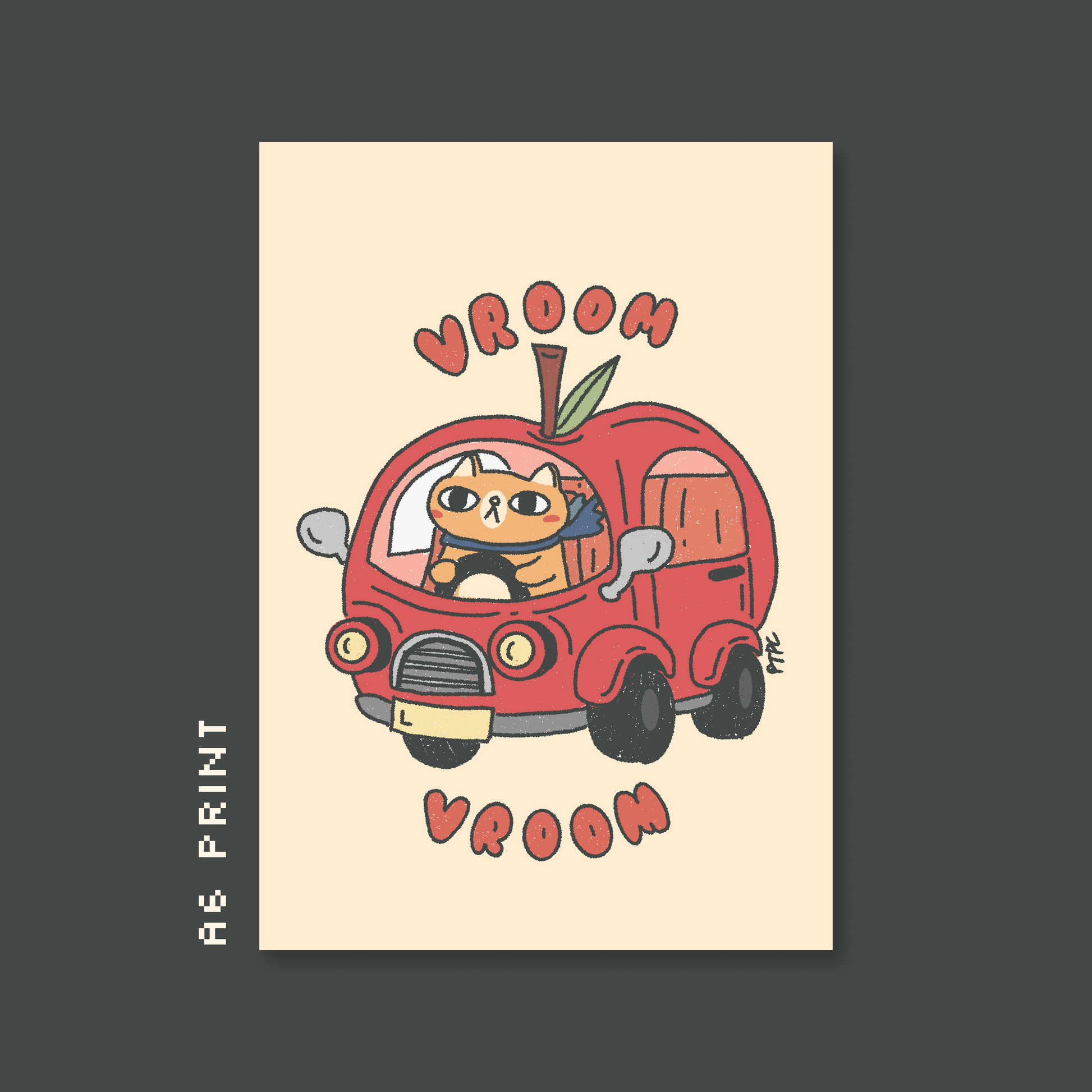 Vroom Vroom Apple Car A6 Print