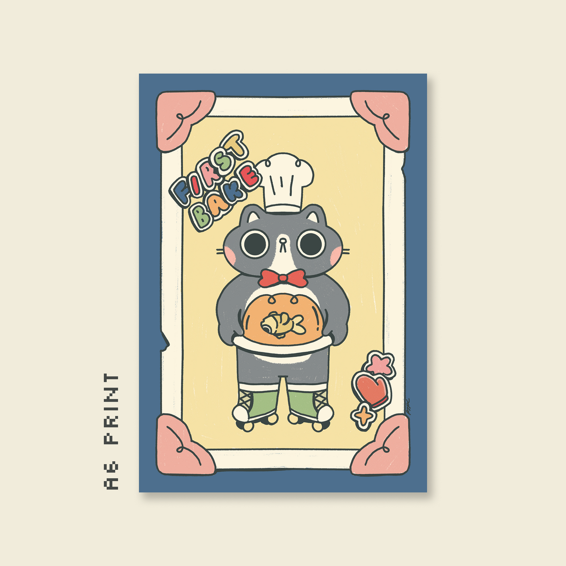First Bake Baker Cat A6 Print