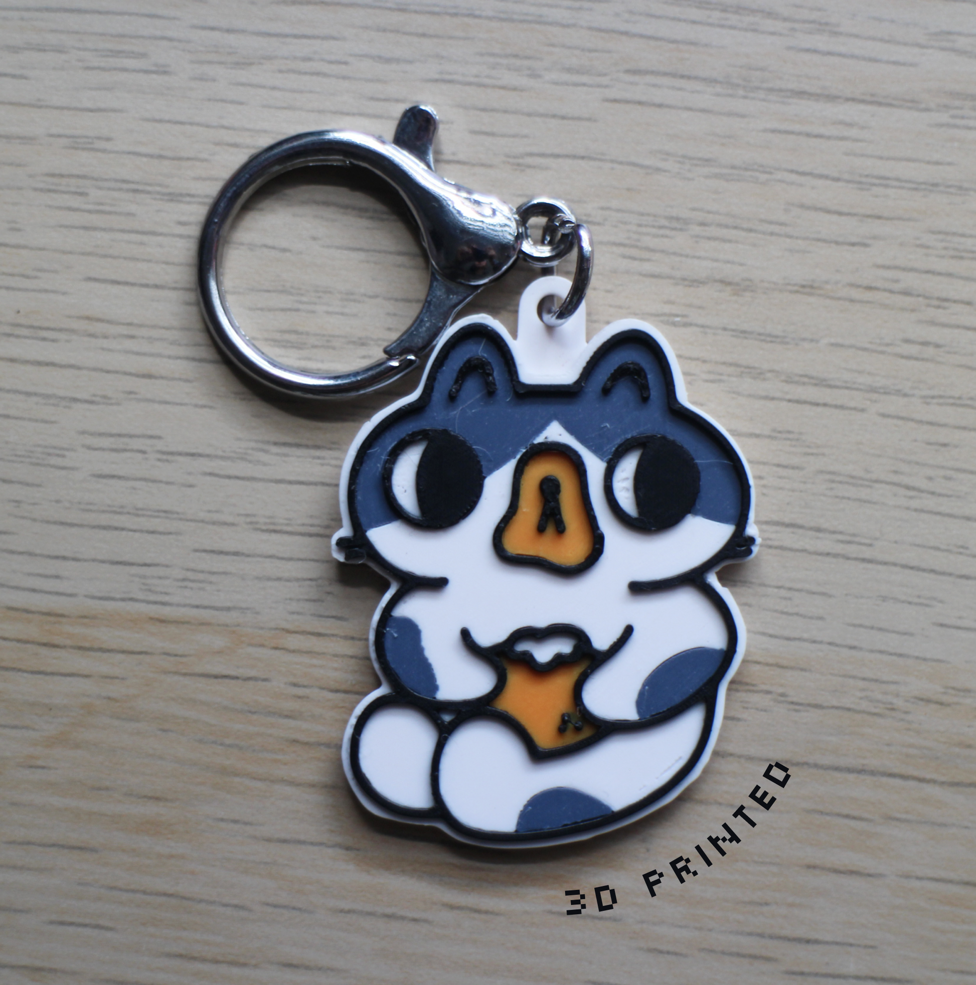 Messy Orange Cat 3D-Printed Keychain