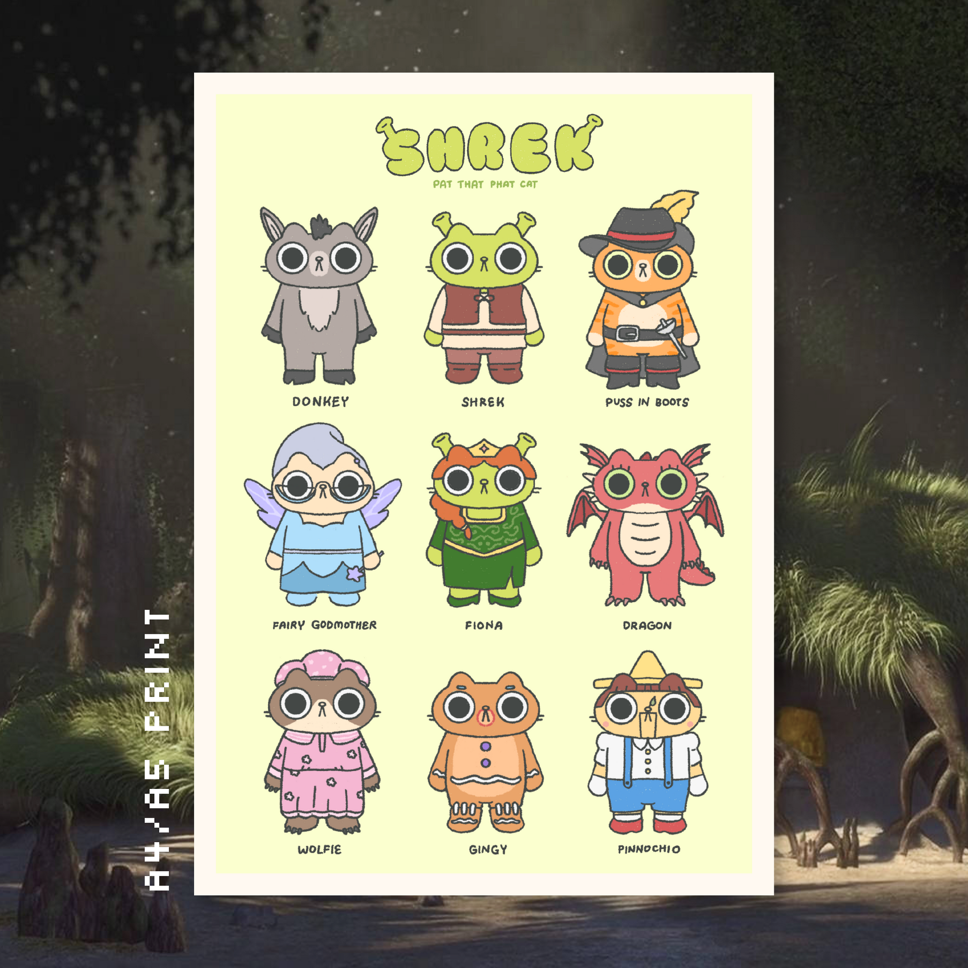 Shrek Cats A4/A5 Print