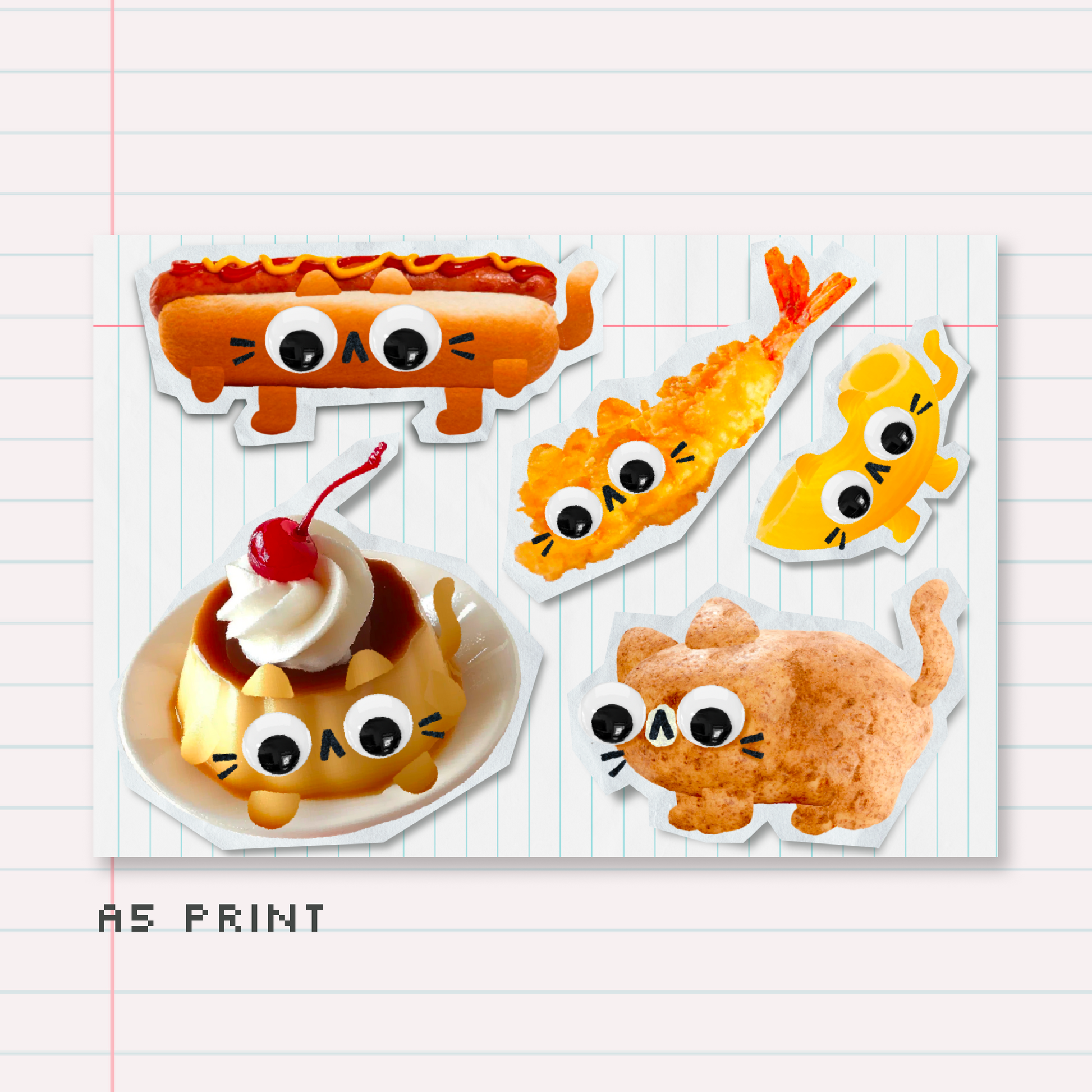 Snack Cats A5 Print