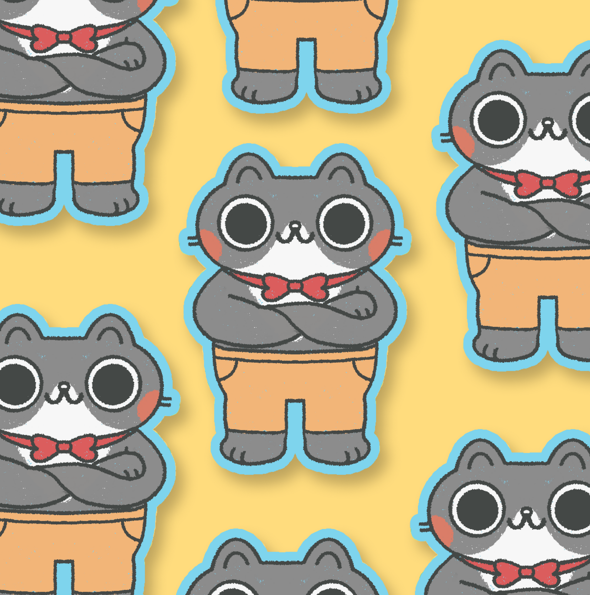 Gentlecat Phat Cat Waterproof Sticker