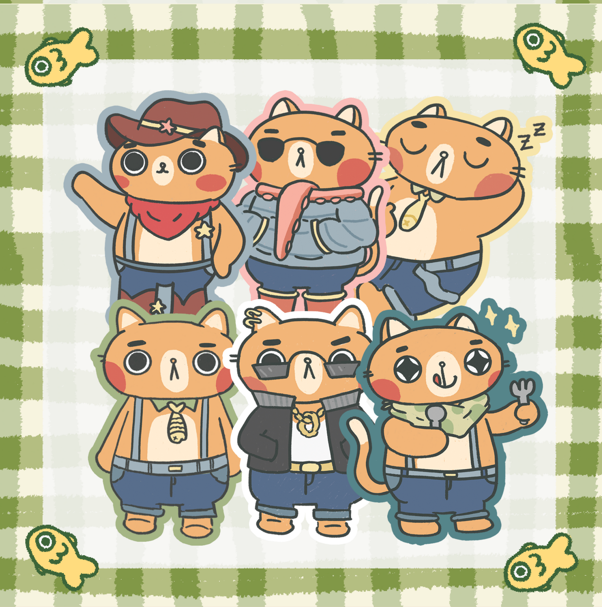 Phat Cat Sticker Pack [6 Stickers]