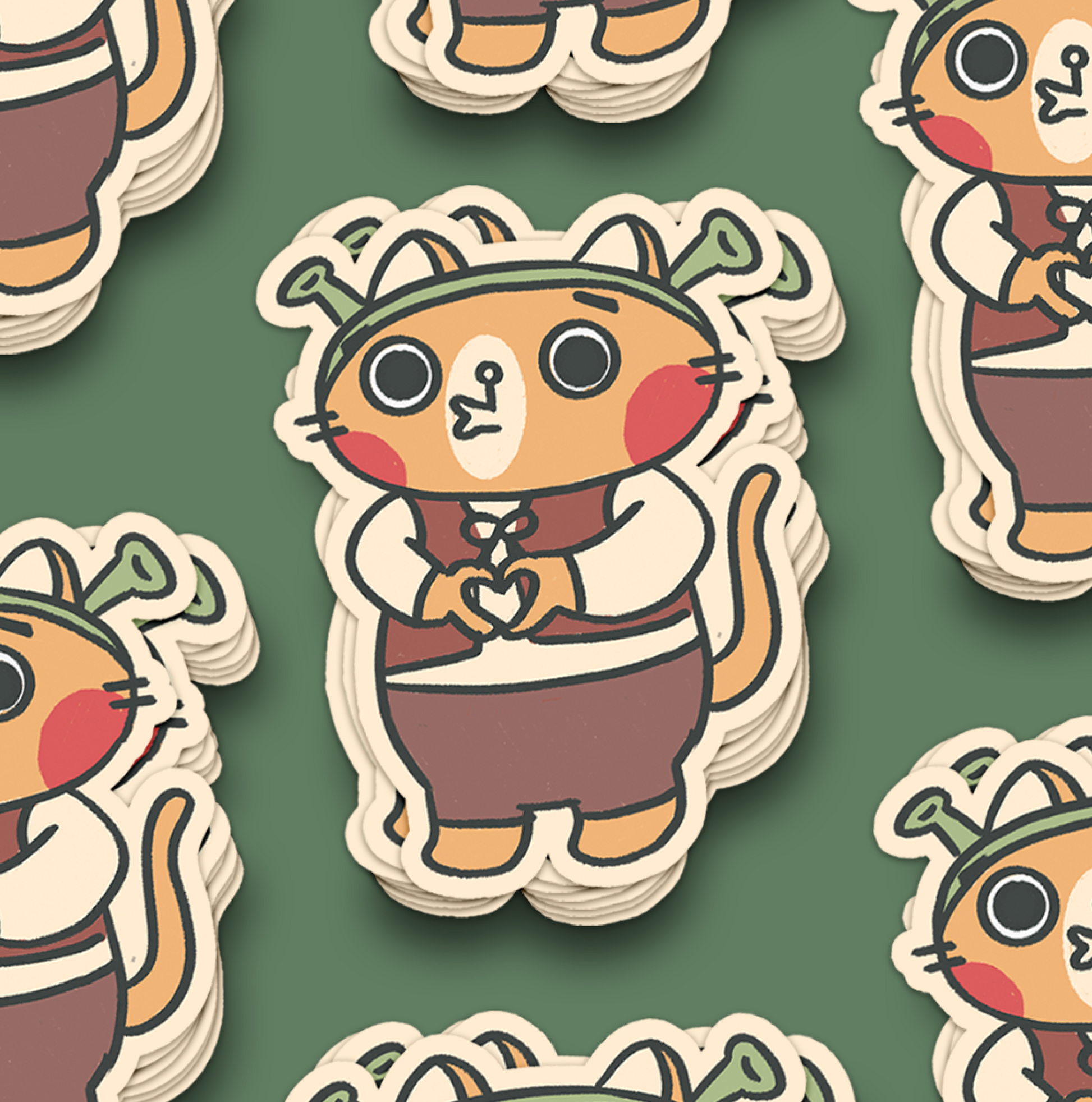 Shrek Cat Waterproof Sticker