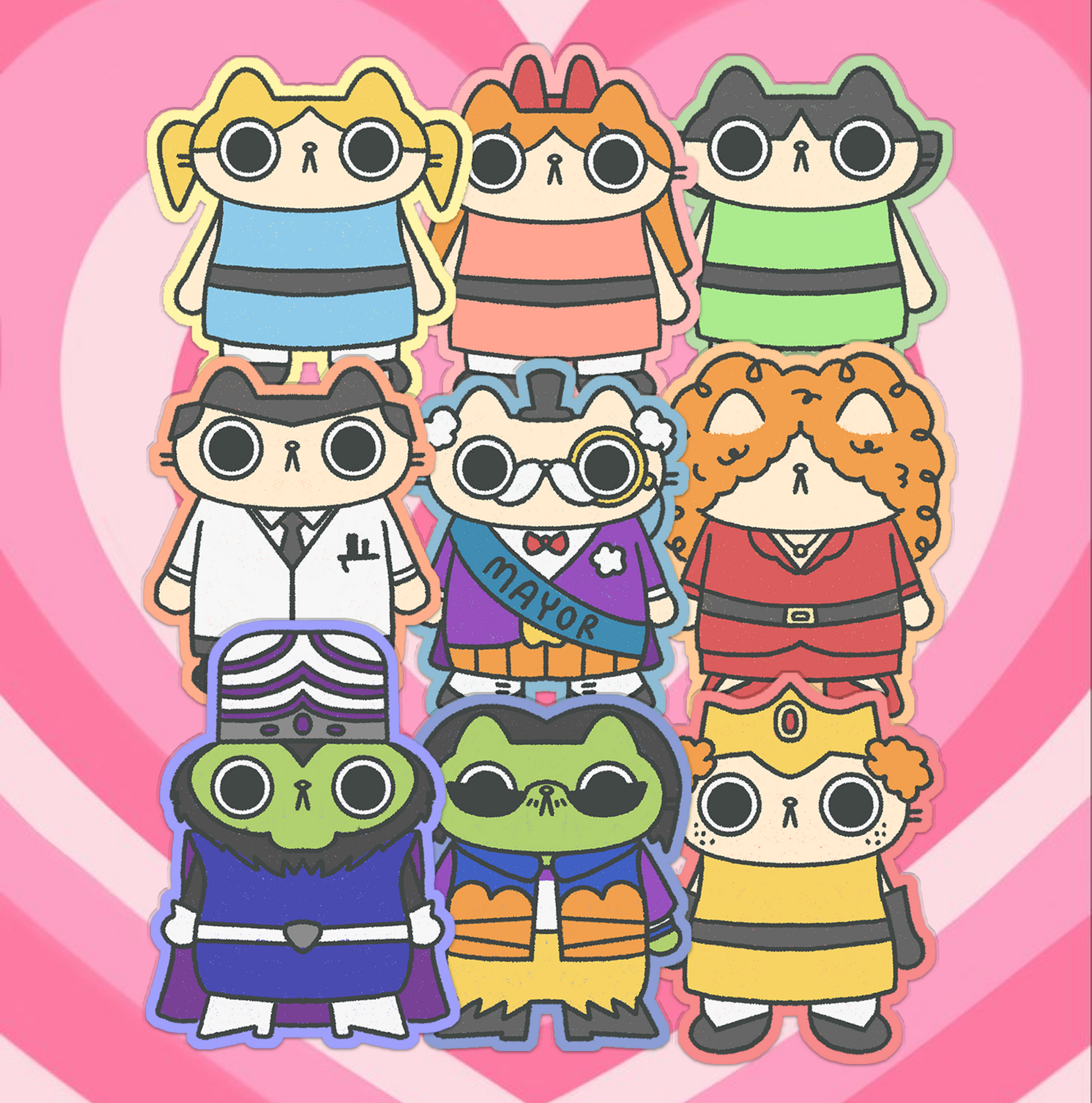 Powerpurr Cats Sticker Pack [9 Stickers]
