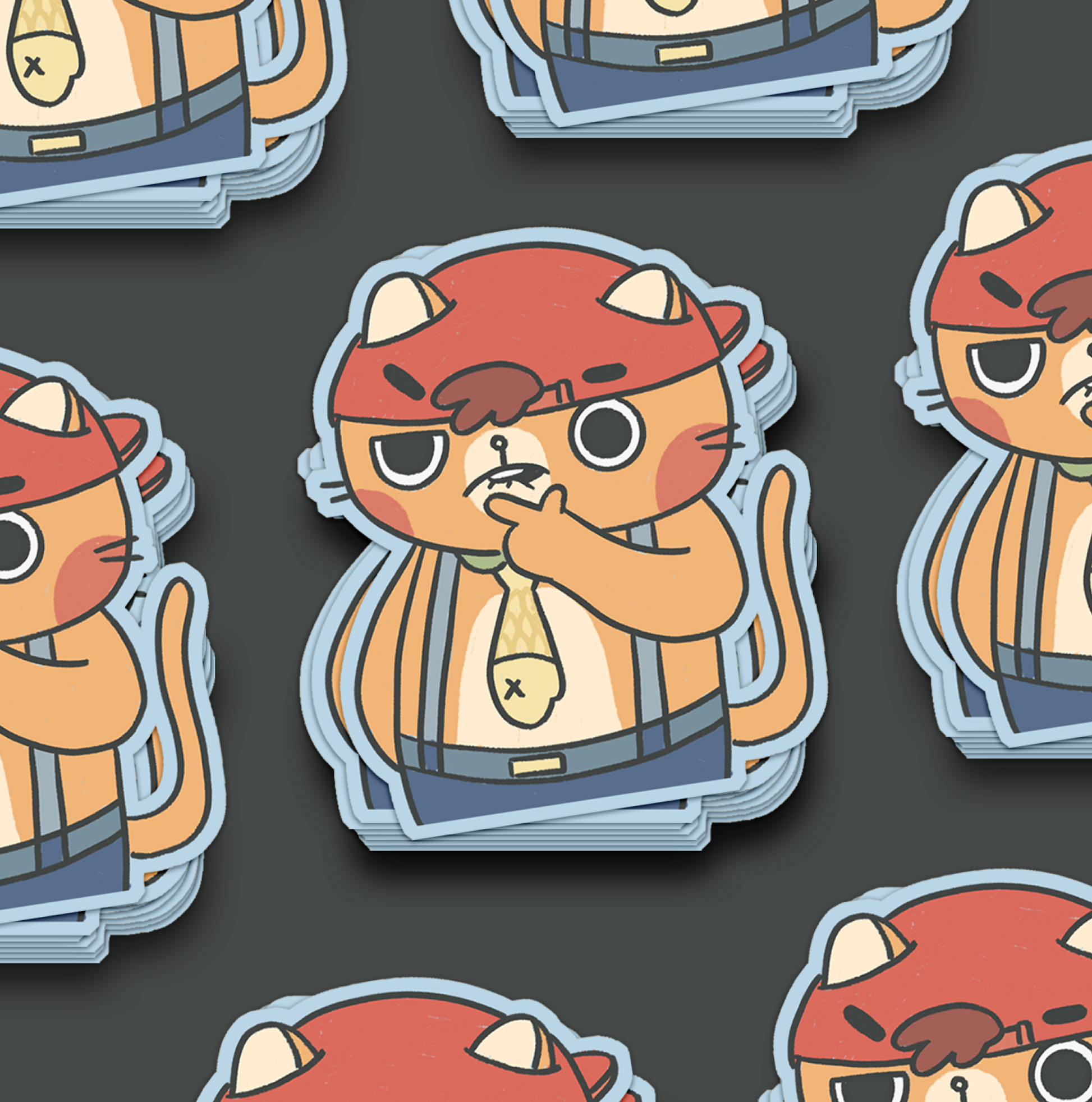 Frat Cat Waterproof Sticker