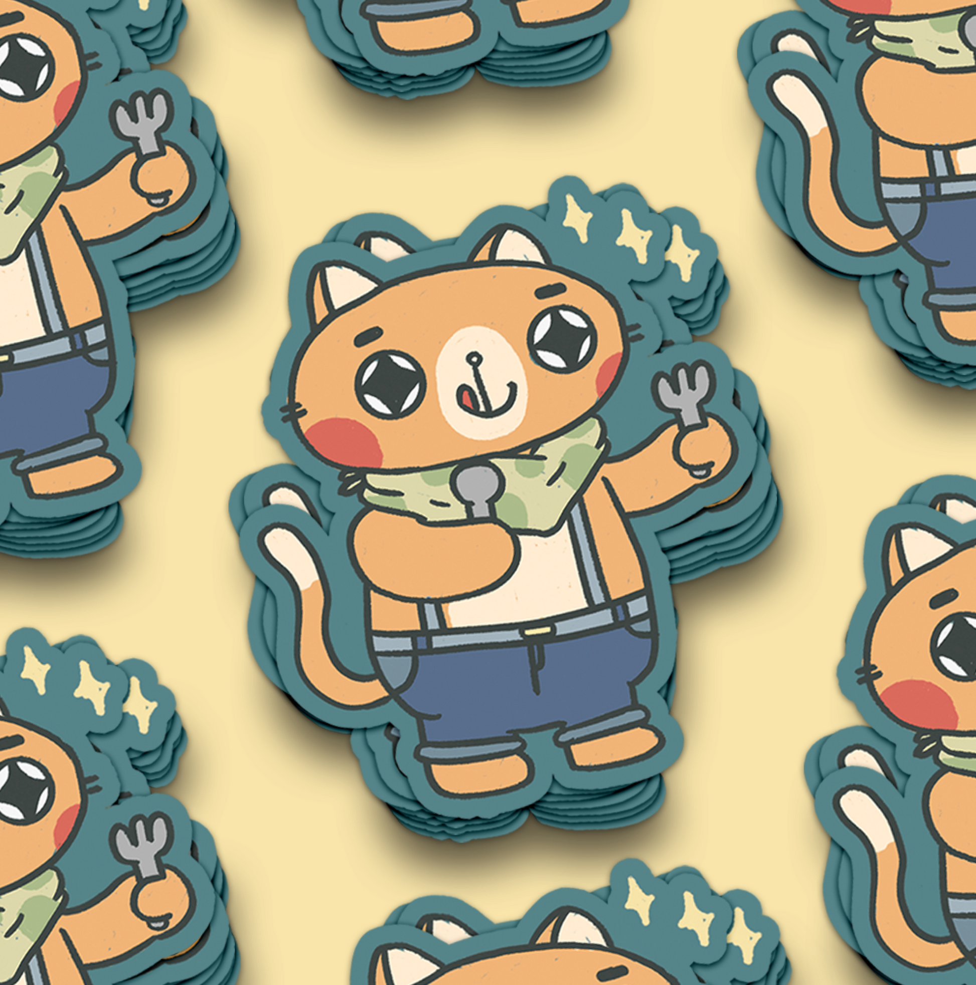 Hungry Phat Cat Waterproof Sticker