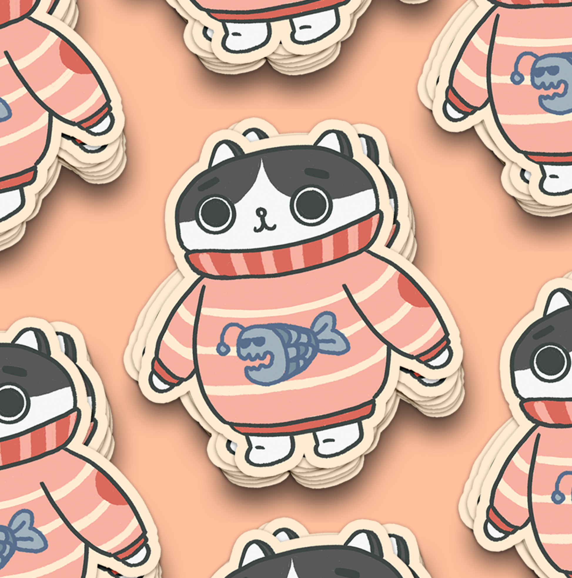 Sweater Cat Waterproof Sticker