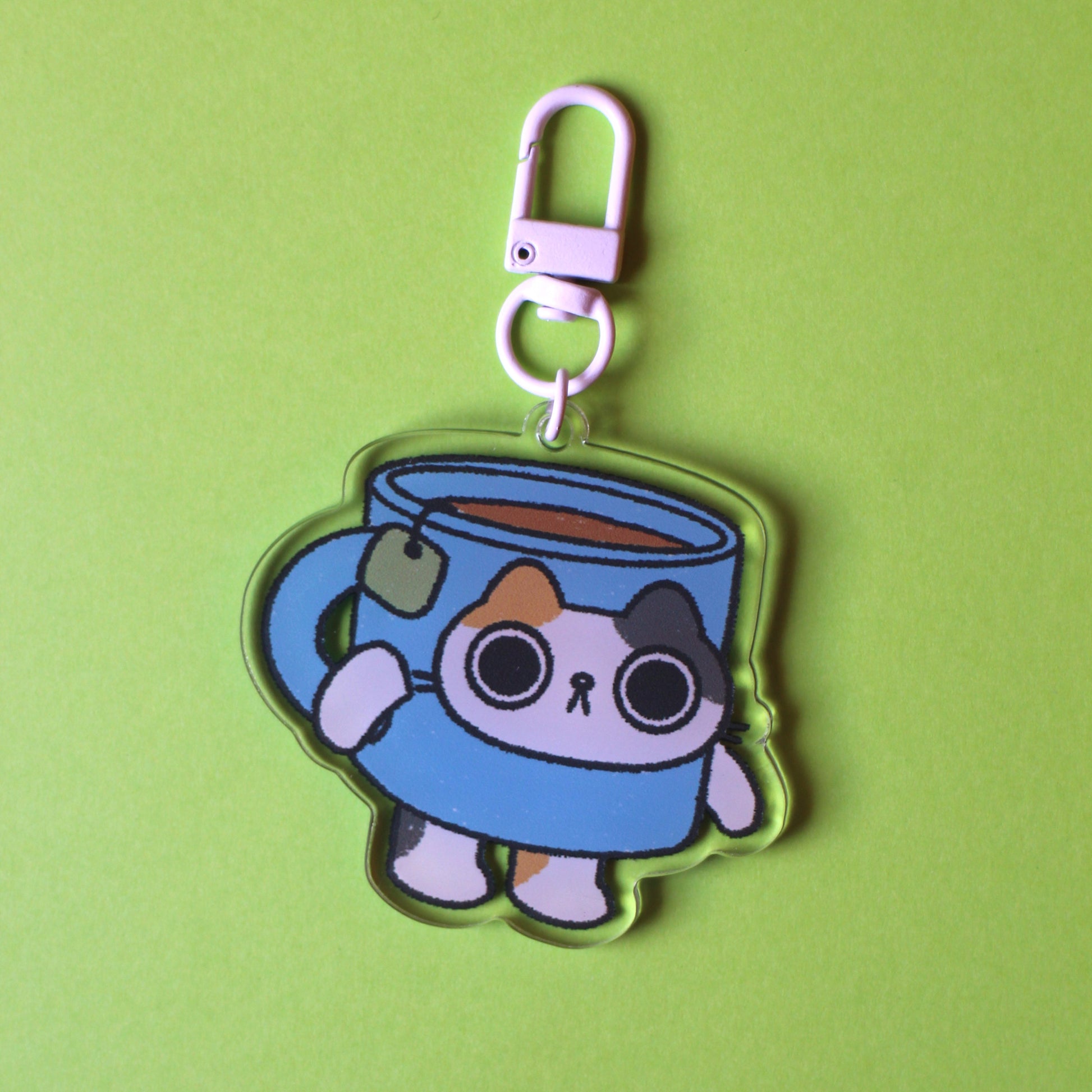 Tea Breakfast Cat Acrylic Keychain