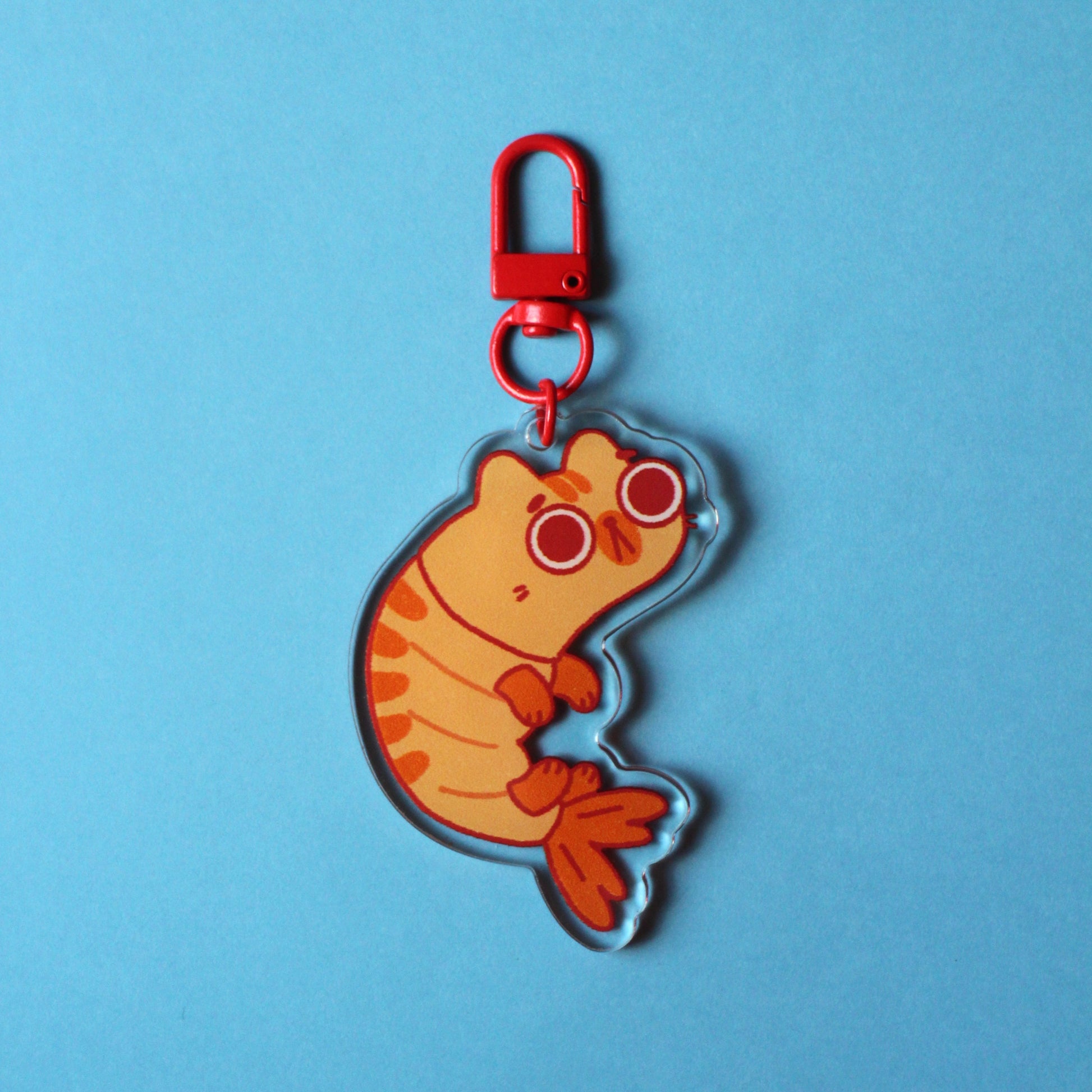 Orange Shrimp Acrylic Keychain