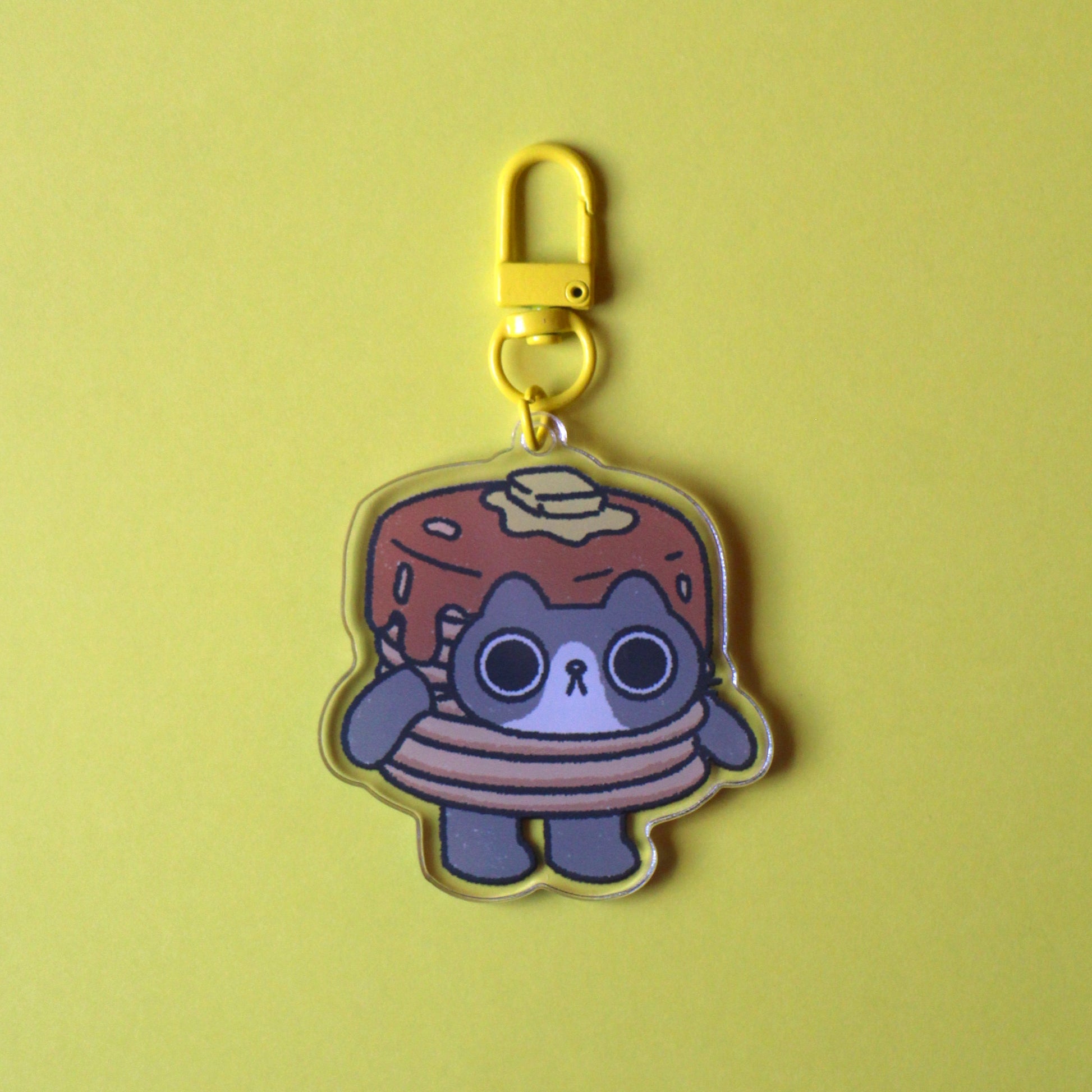 Pancake Breakfast Cat Acrylic Keychain