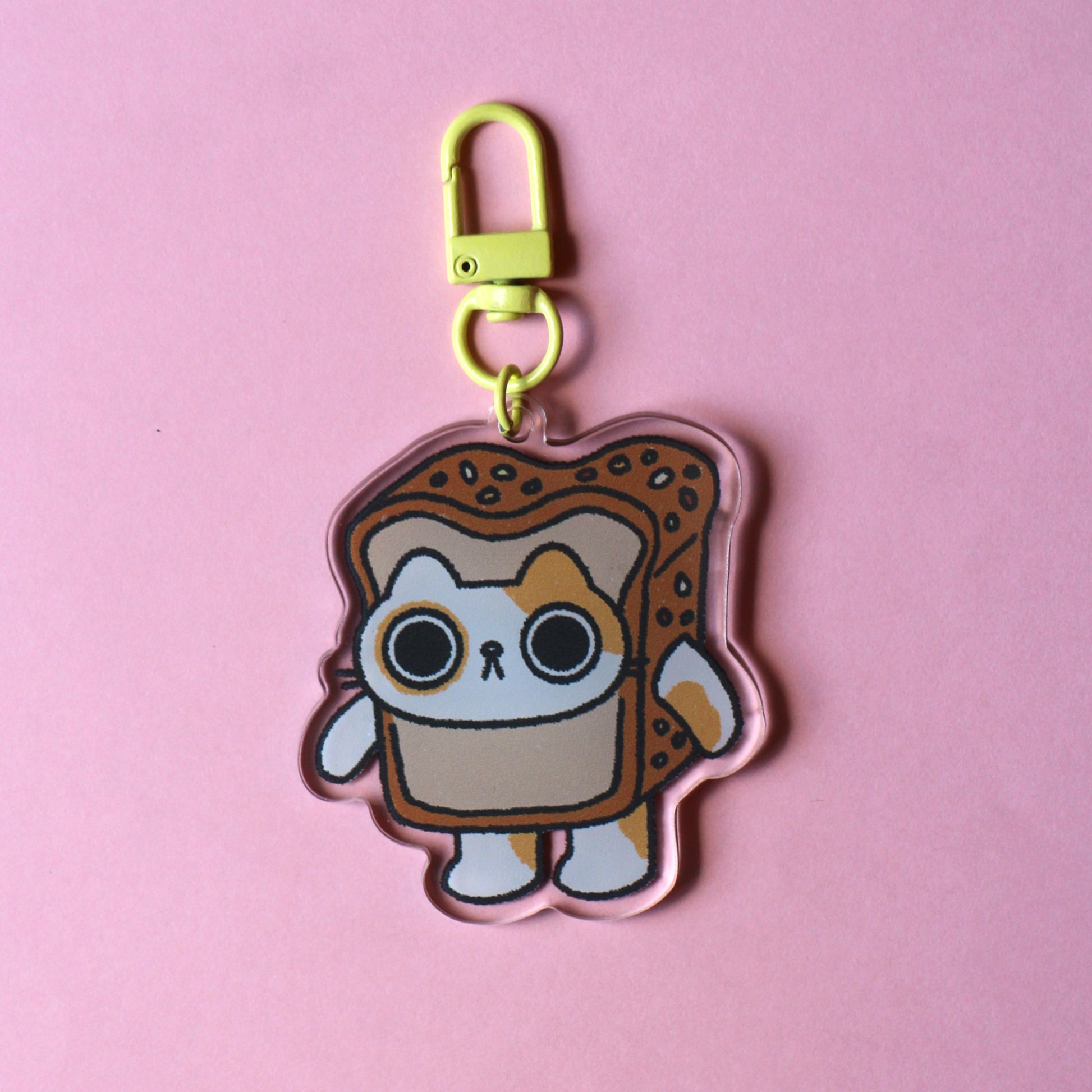 Bread Breakfast Cat Acrylic Keychain