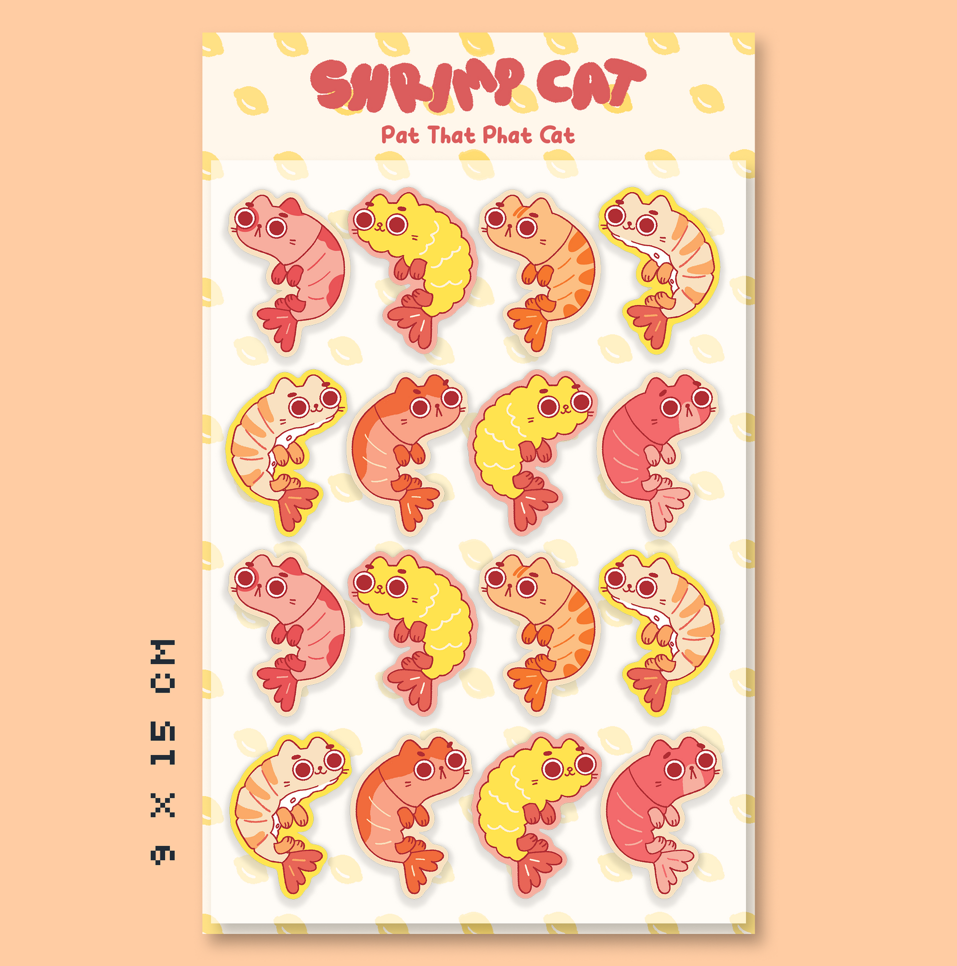Shrimp Cat Sticker Sheet