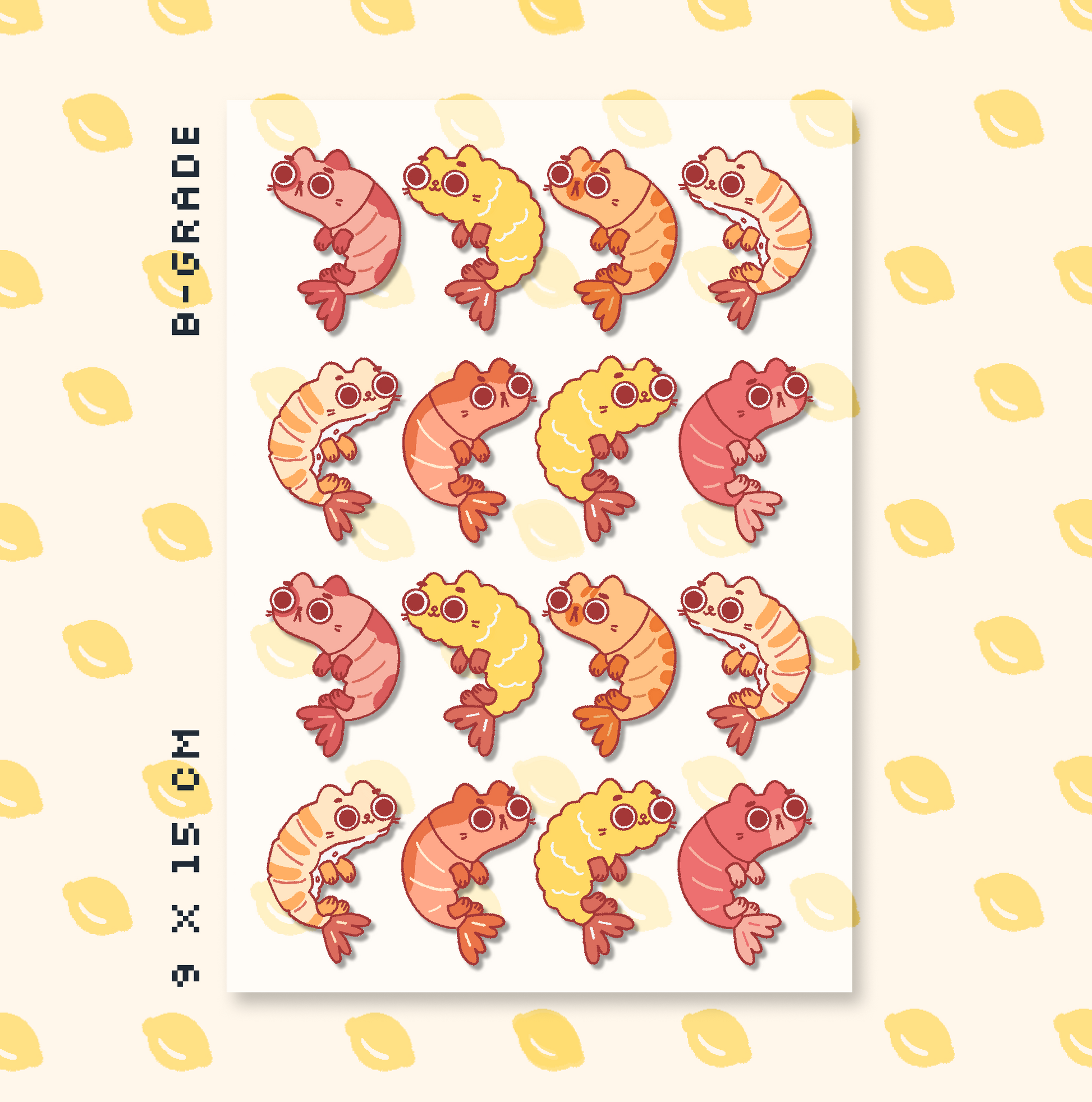 Shrimp Cat Sticker Sheet