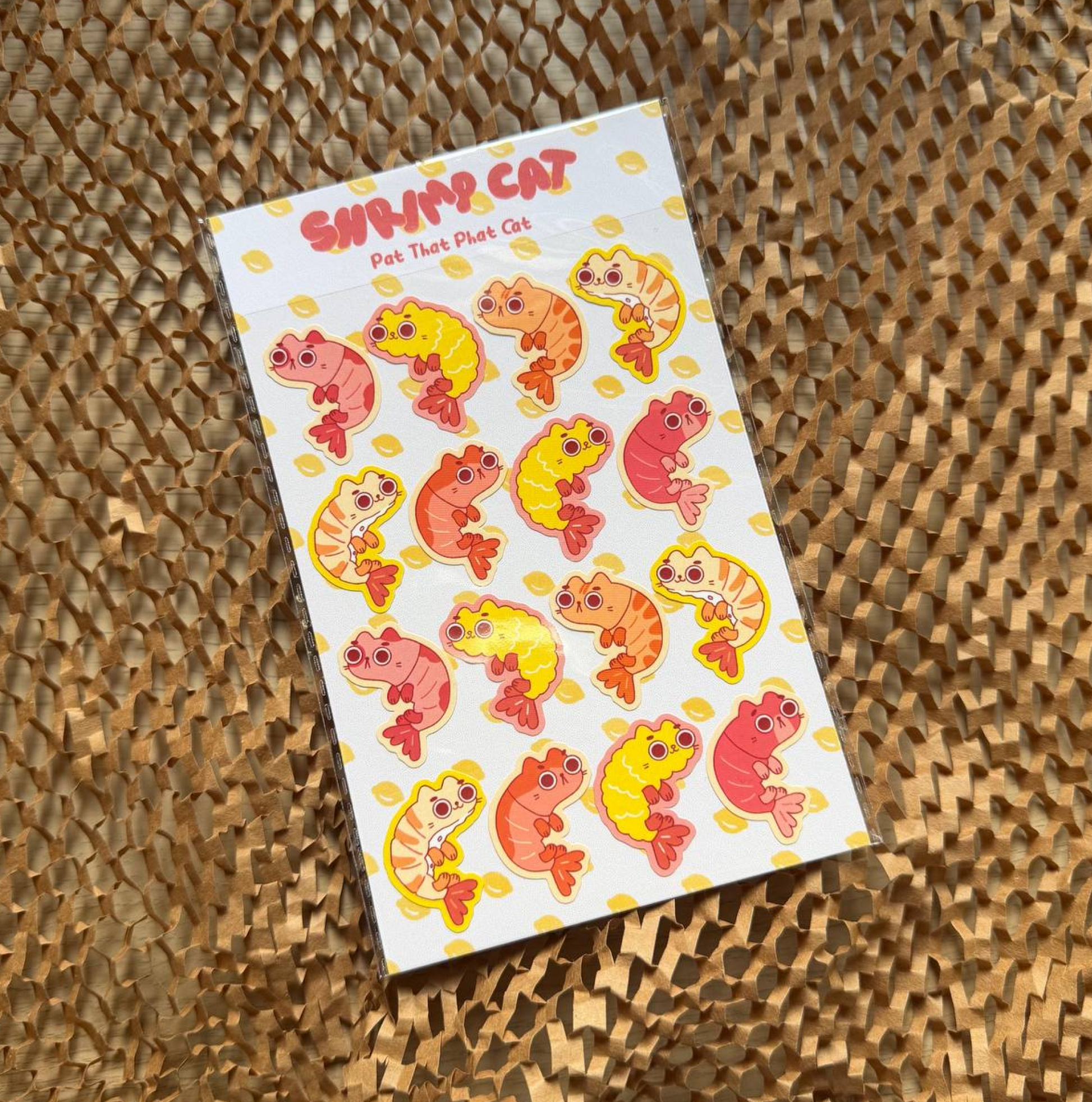 Shrimp Cat Sticker Sheet