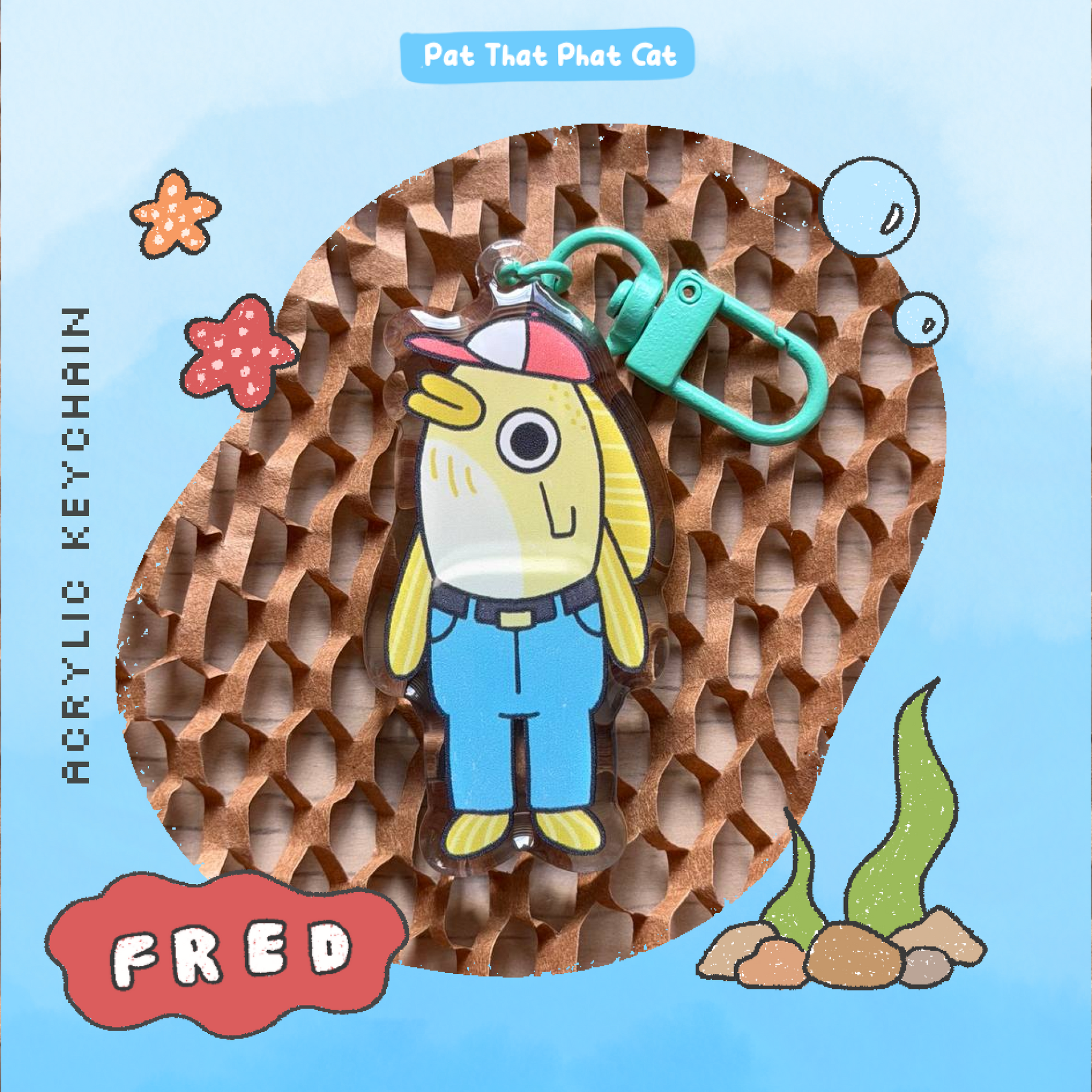 Fred The Fish Acrylic Keychain