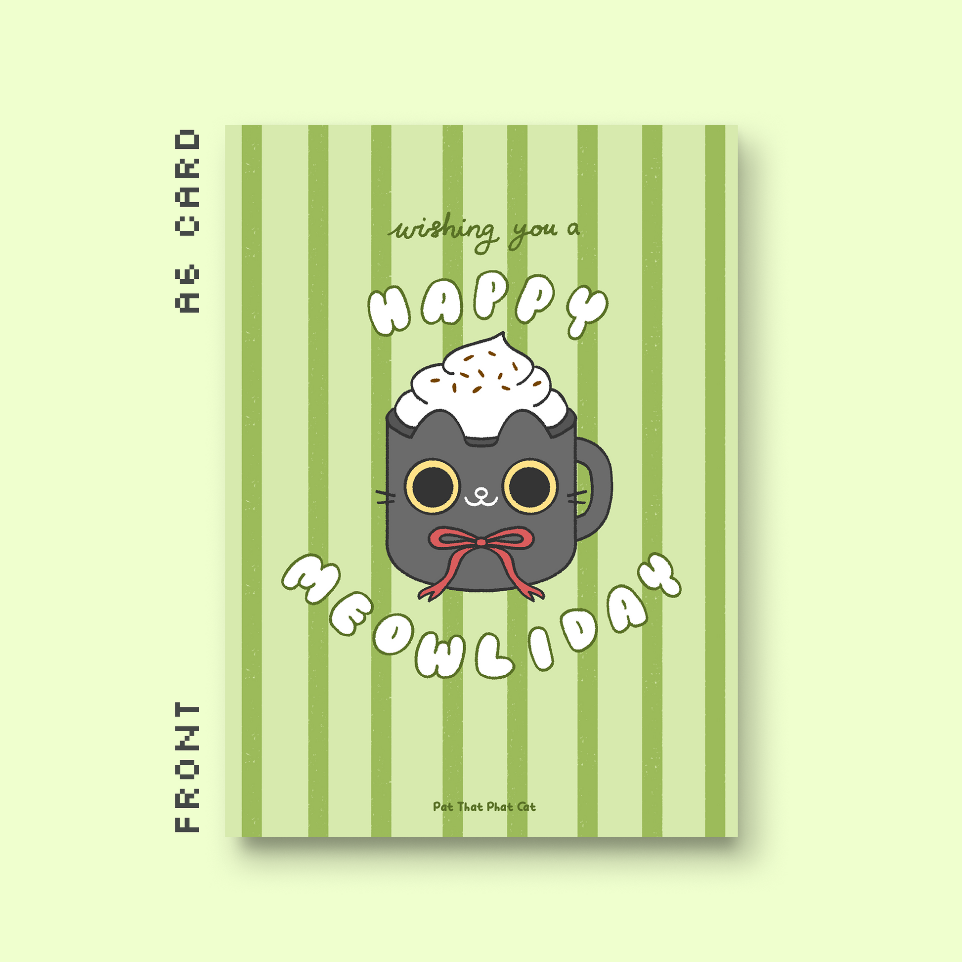 Happy Meowliday Card (Green)
