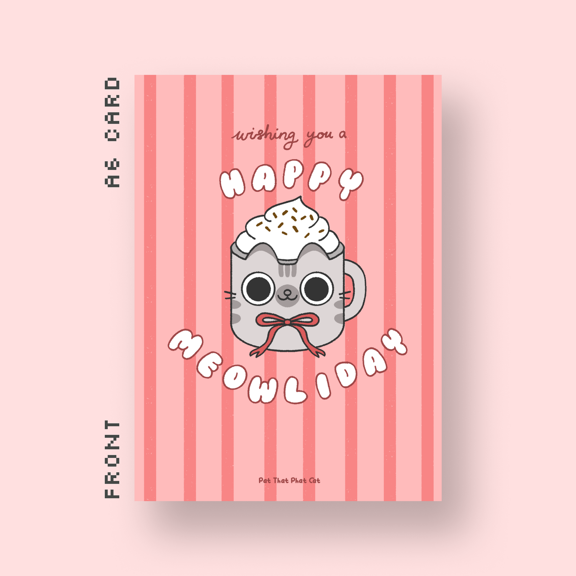 Happy Meowliday Card (Red)