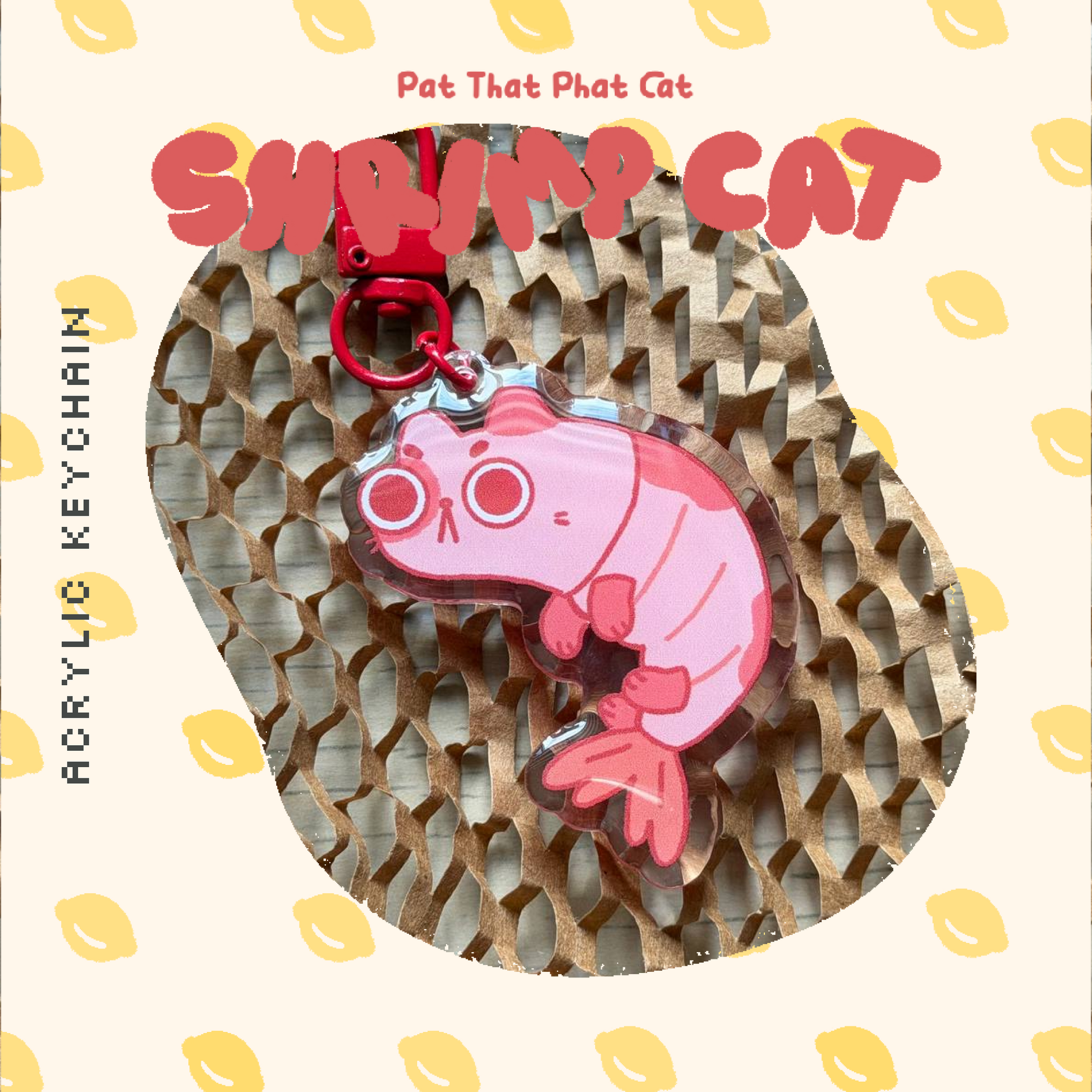 Red Shrimp Acrylic Keychain