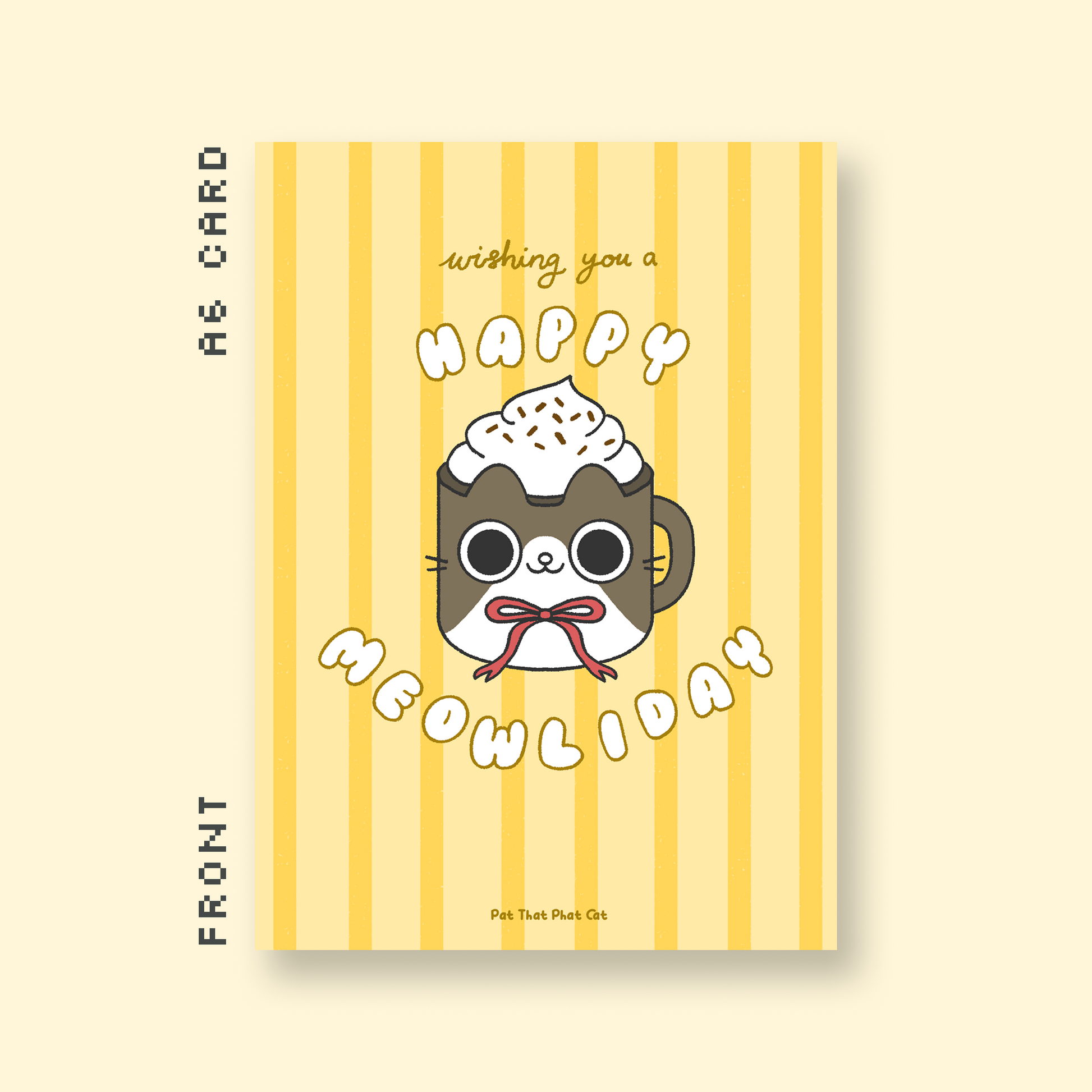 Happy Meowliday Card (Yellow)