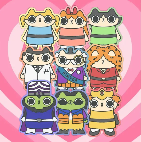 Powerpurr Cats [9 Stickers]