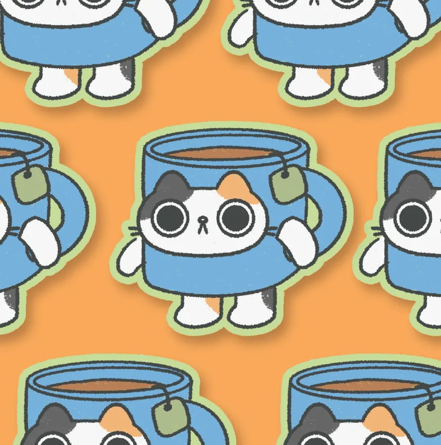 Tea Breakfast Cat