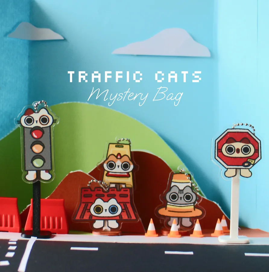 Traffic Cats Mystery Bag, Acrylic Keychain, photo 2
